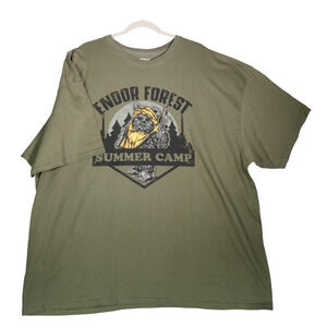 Star Wars Endor Forest Summer Camp Tee Mens 5XL Green T Shirt 100% Cotton
